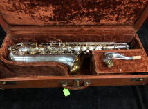 Vintage Silver Plate Buescher 400 Tenor Saxophone, Serial #417058